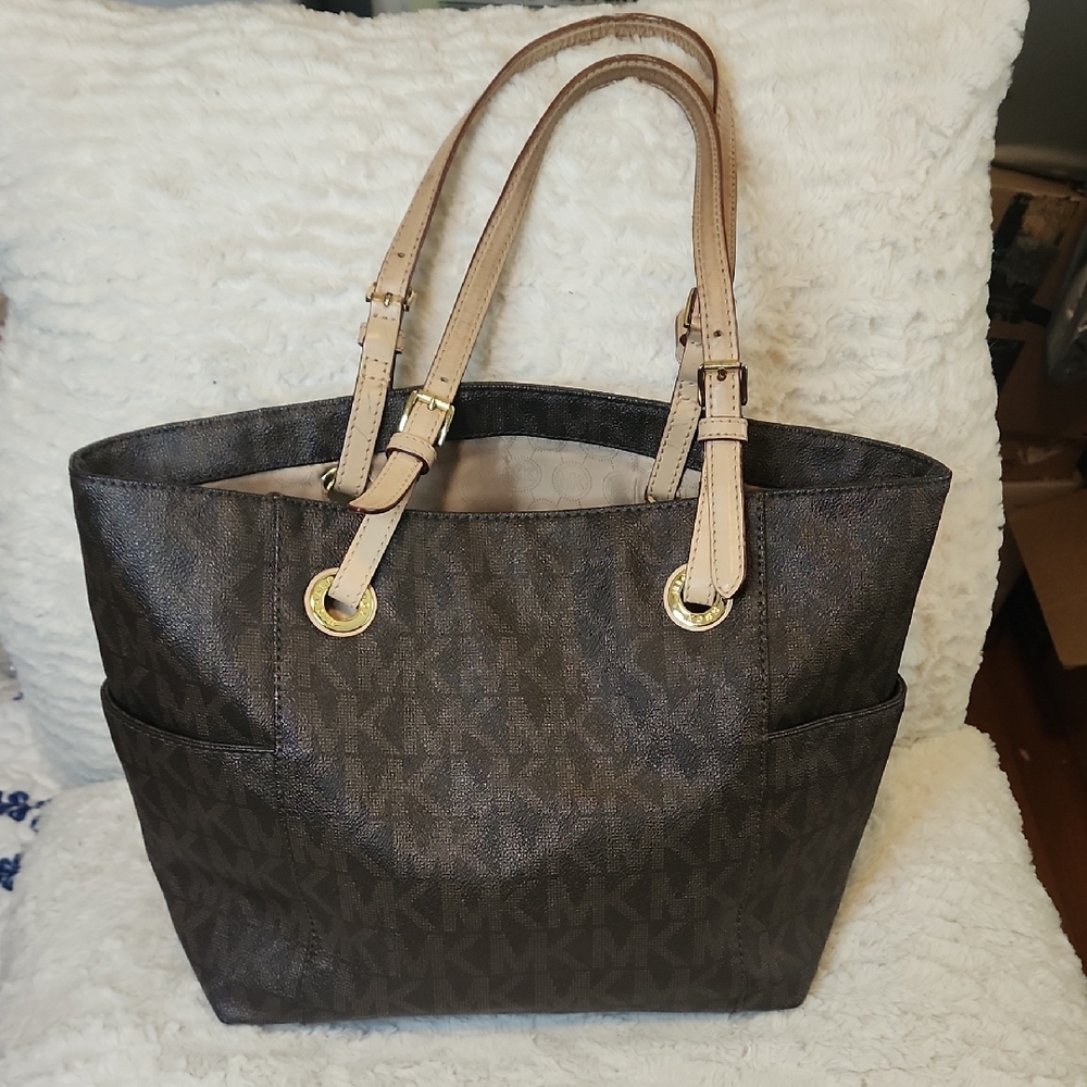 Michael Kors Brown Tote Bag Inside Has Stains